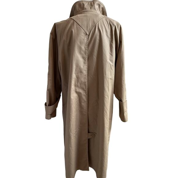 VTG 80s London Fog Trench Coat Womens sz 14 P Khaki Lined Preppy Classic - Picture 8 of 9